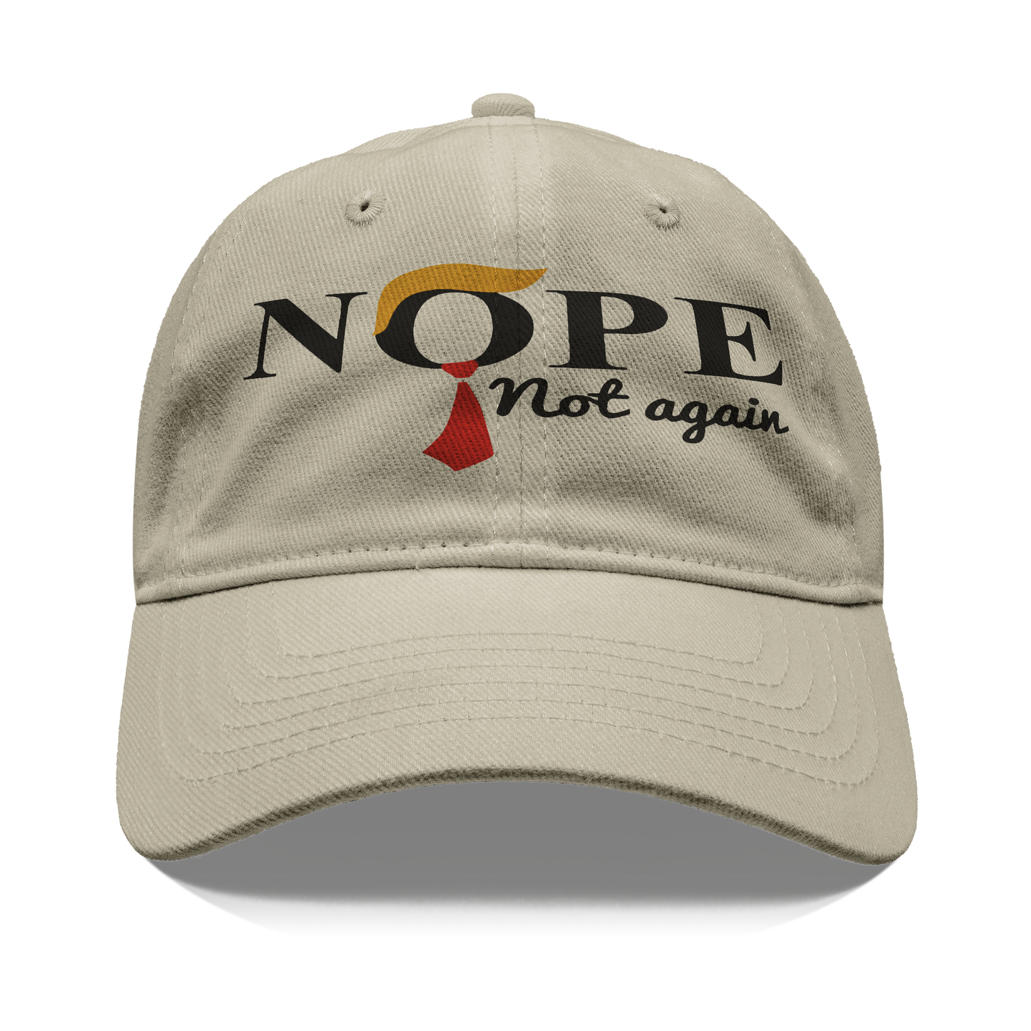 Nope_-_Not_Again_With_Hair_and_Tie_Front_Khaki_Mockup.png