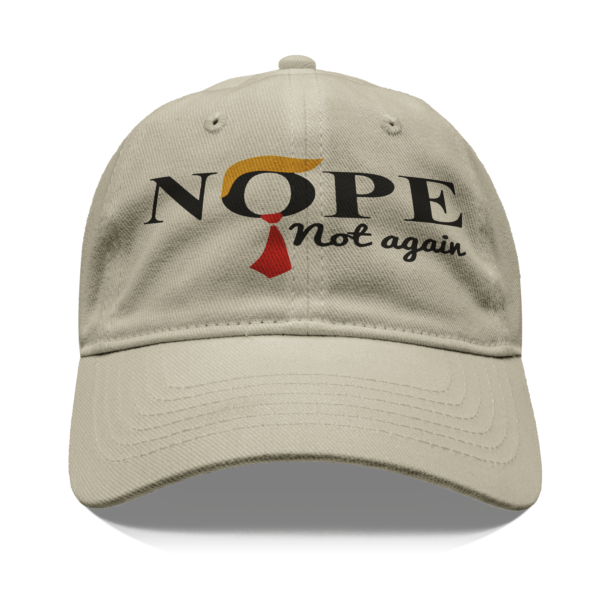 Nope - Not Again With Hair and Tie hat, supporting conservative values and stylish comfort.