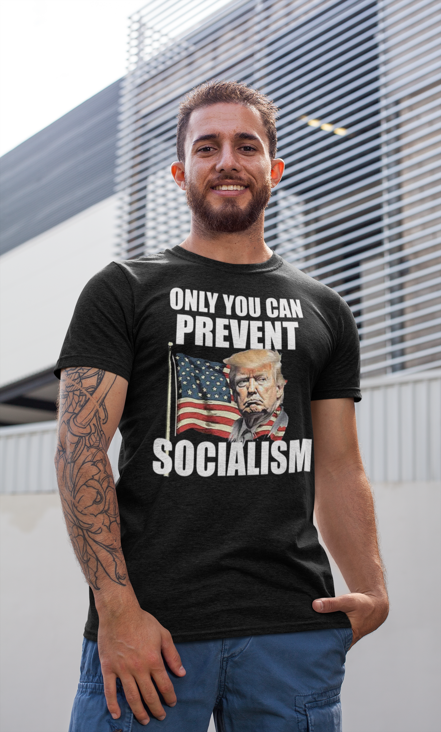 Only You Can Prevent Socialism - Trump With USA Flag