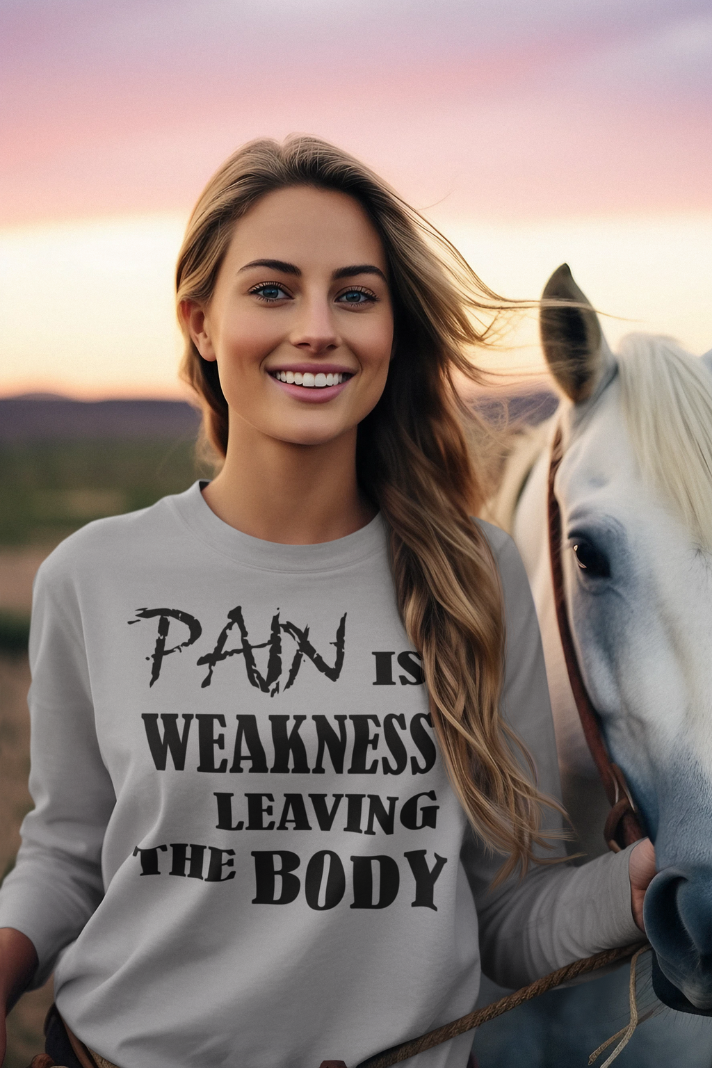 Pain Is Weakness Leaving Body Black Letters Tee