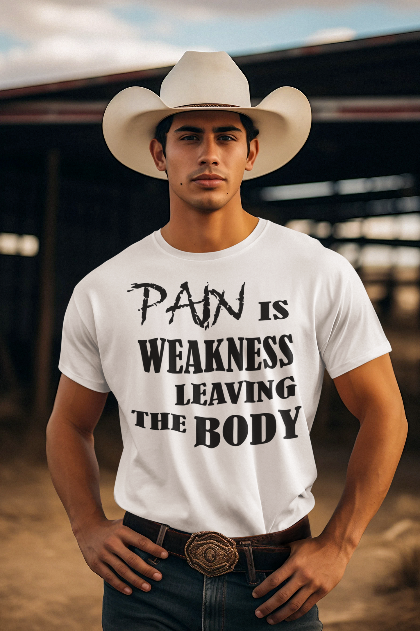 Pain Is Weakness Leaving The Body Blk Ltrs
