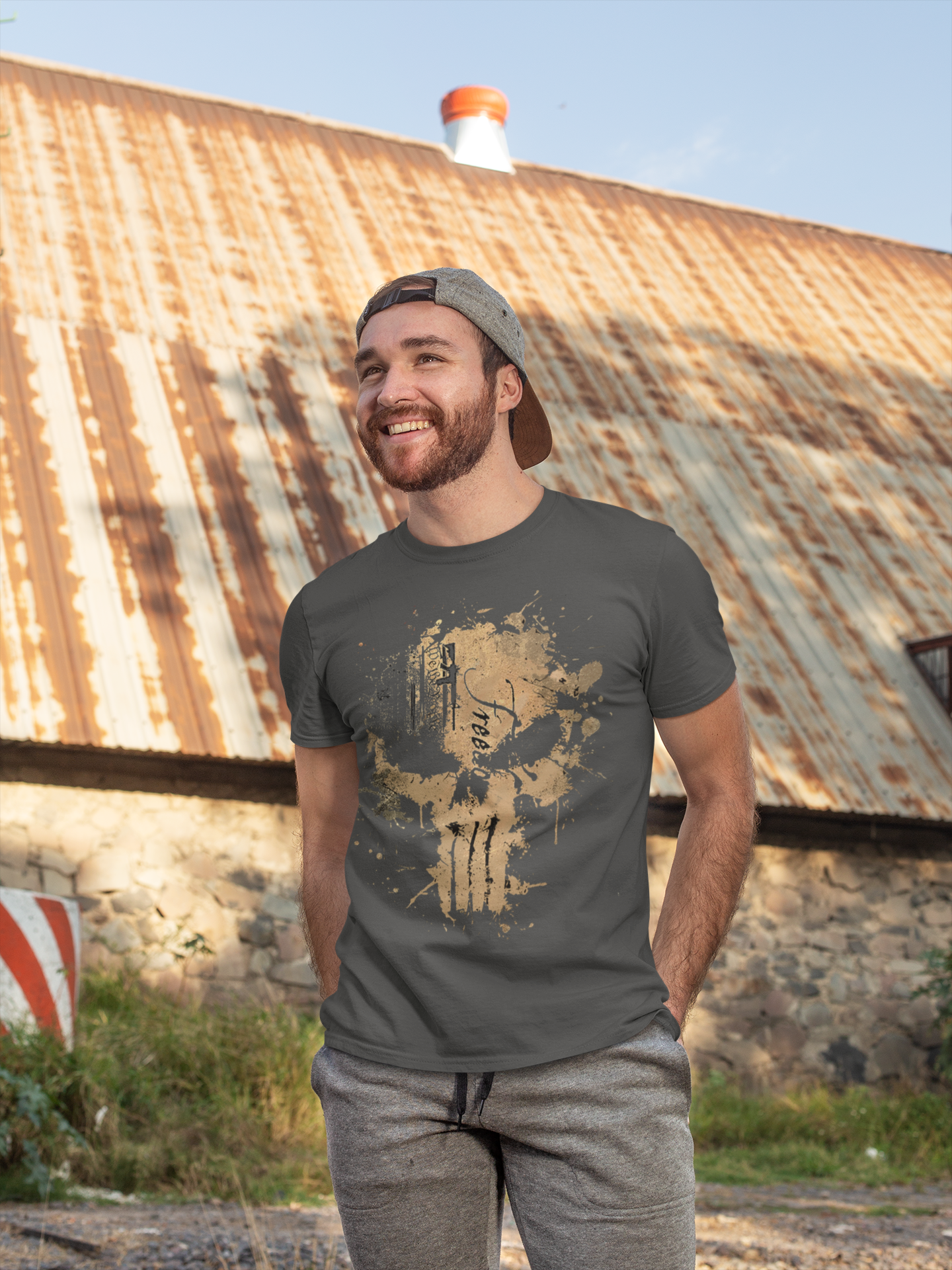 Stars And Stripes Skull Bold American Graphic Tee
