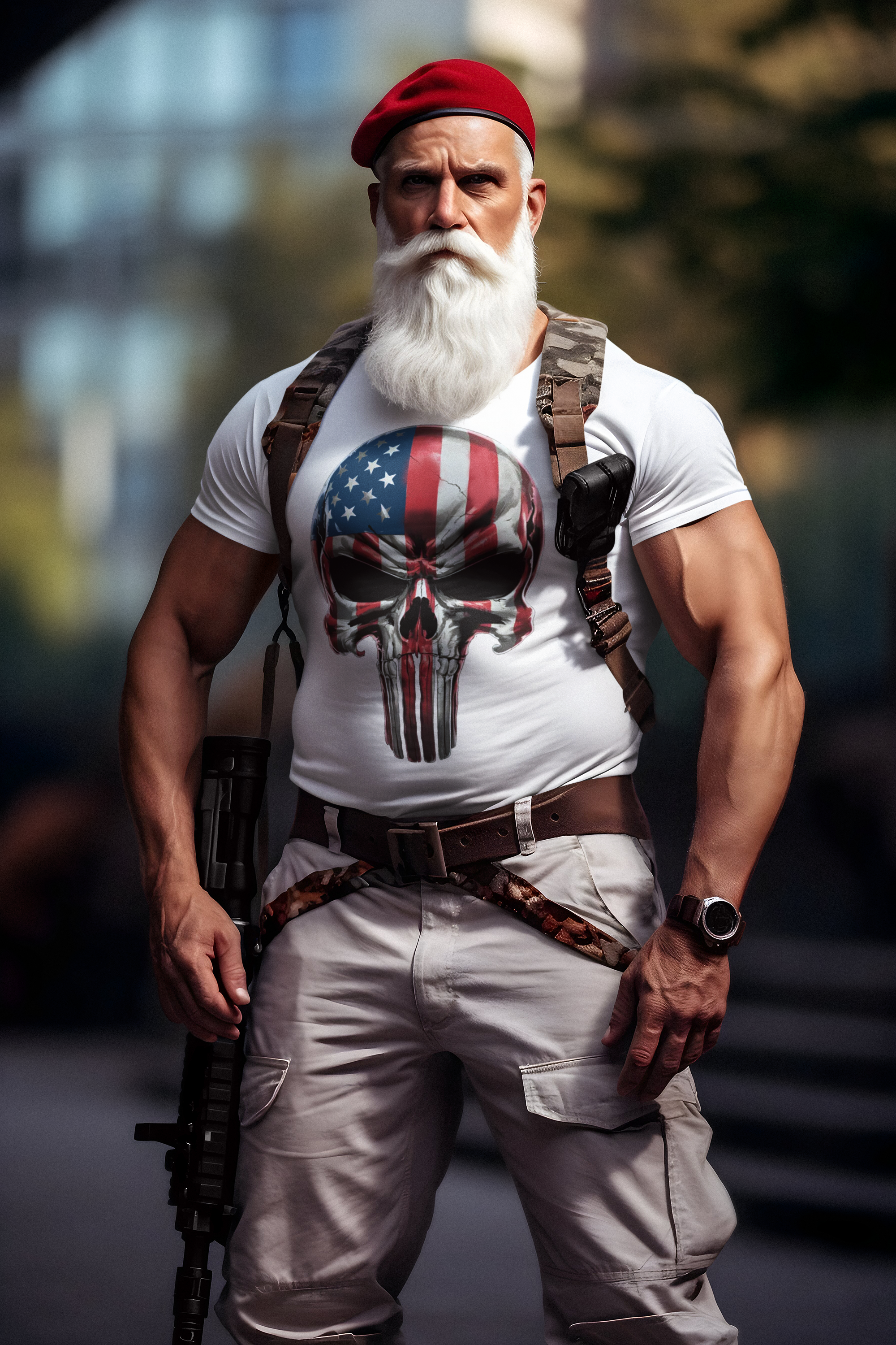 USA Flag Skull Stars And Stripes Graphic Shirt