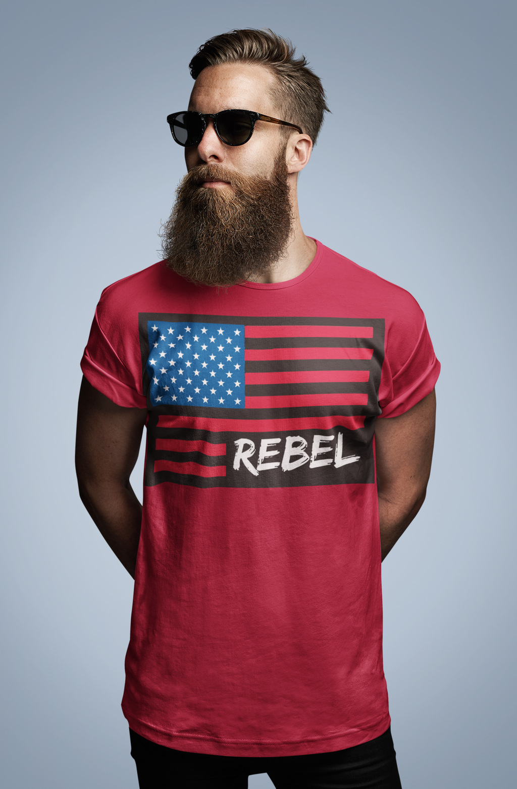 Rebel On USA Flag