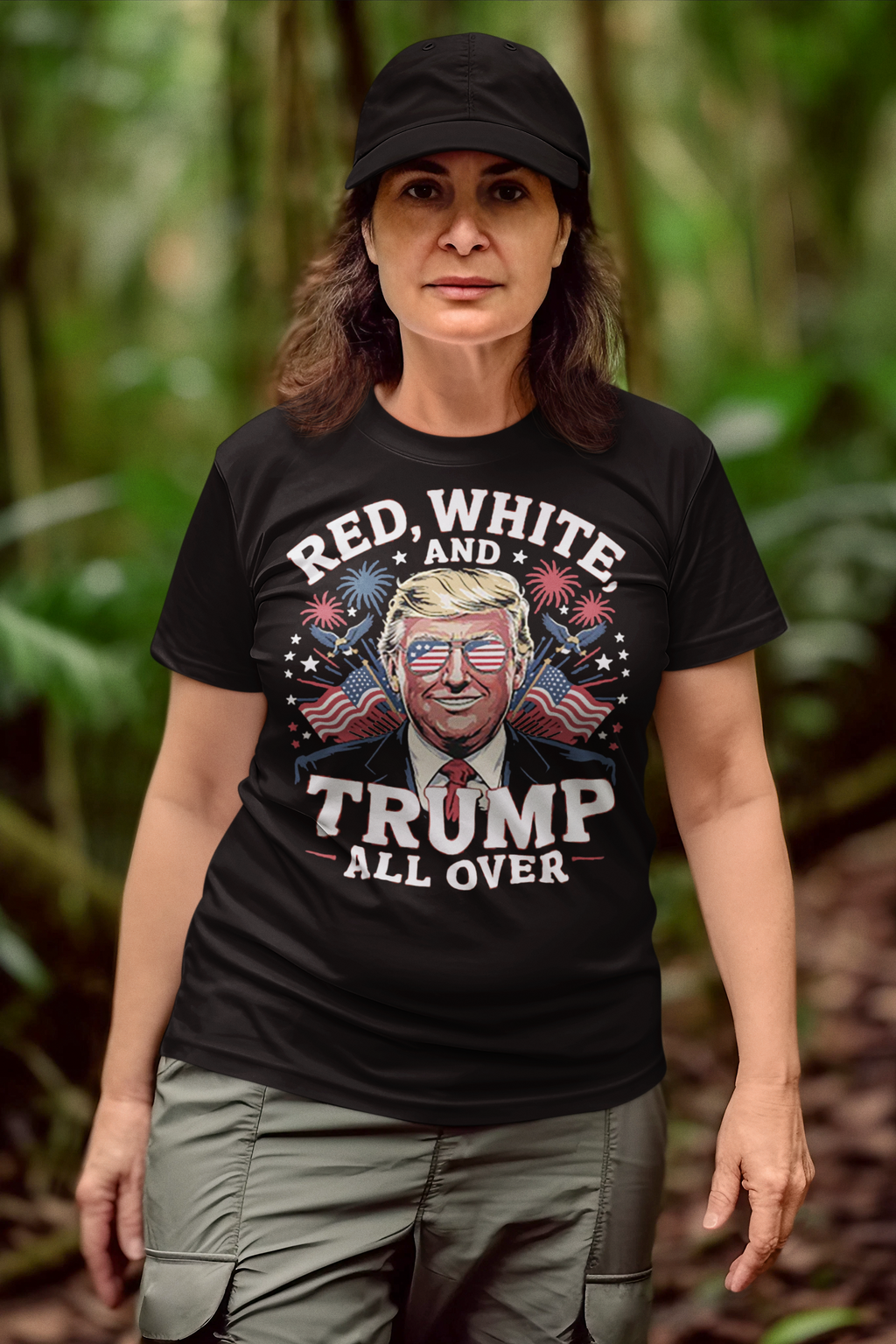 Red White And Trump All Over USA Pride Shirt Design
