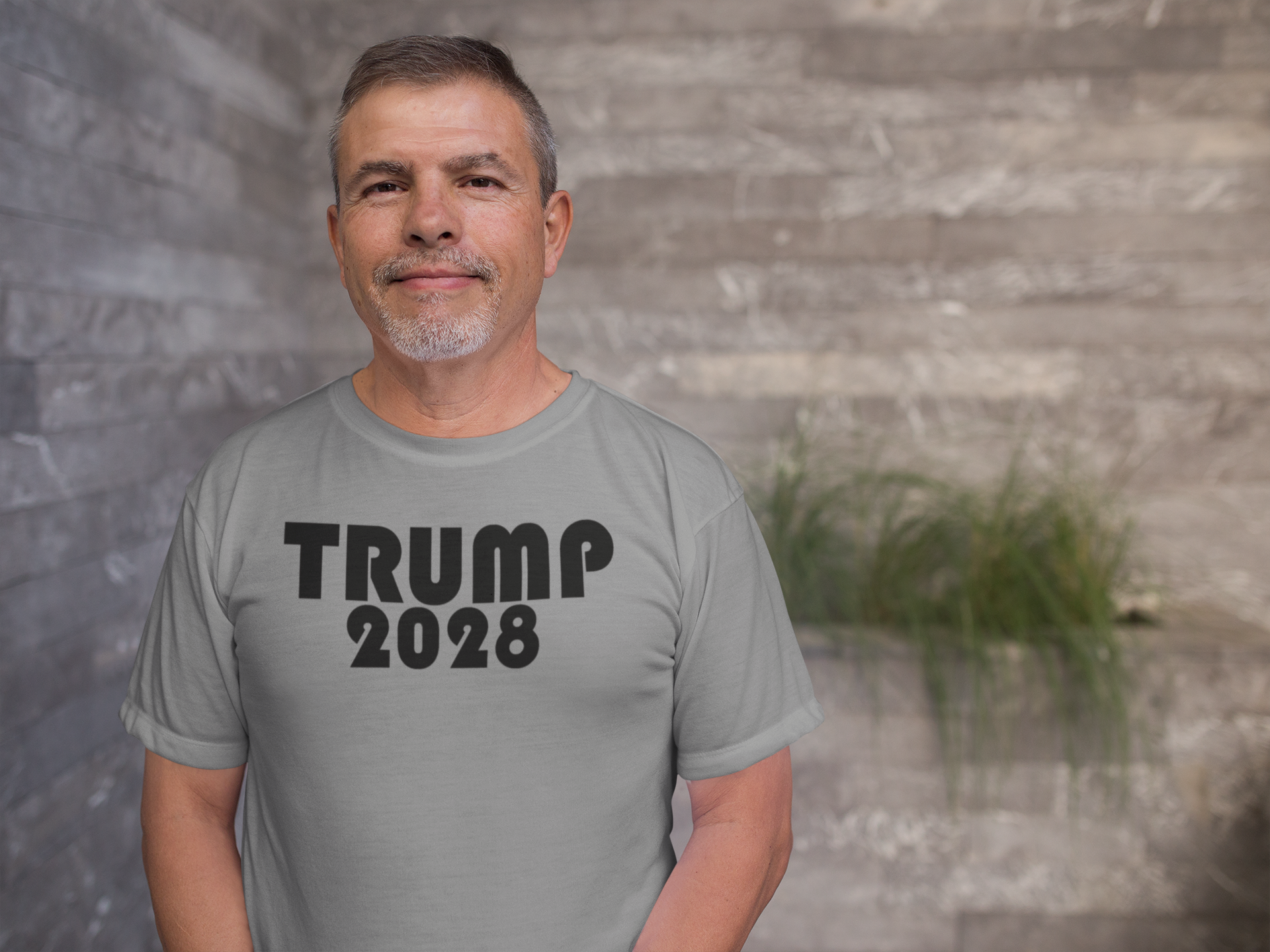 Trump 2028 Black Letters Patriotic Graphic T Shirt