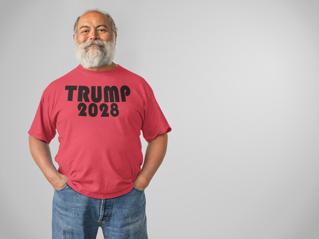 Trump 2028 Black Letters Patriotic Graphic T Shirt