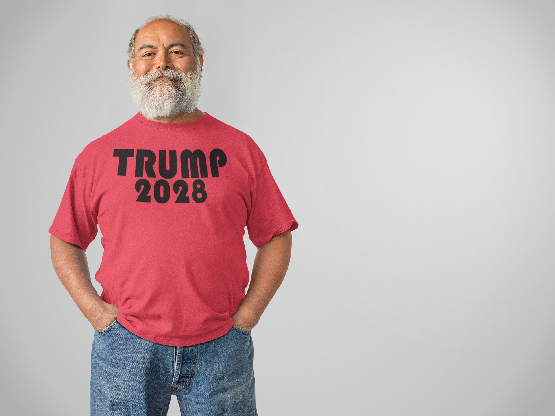 Trump 2028 Black Letters Patriotic Graphic T Shirt