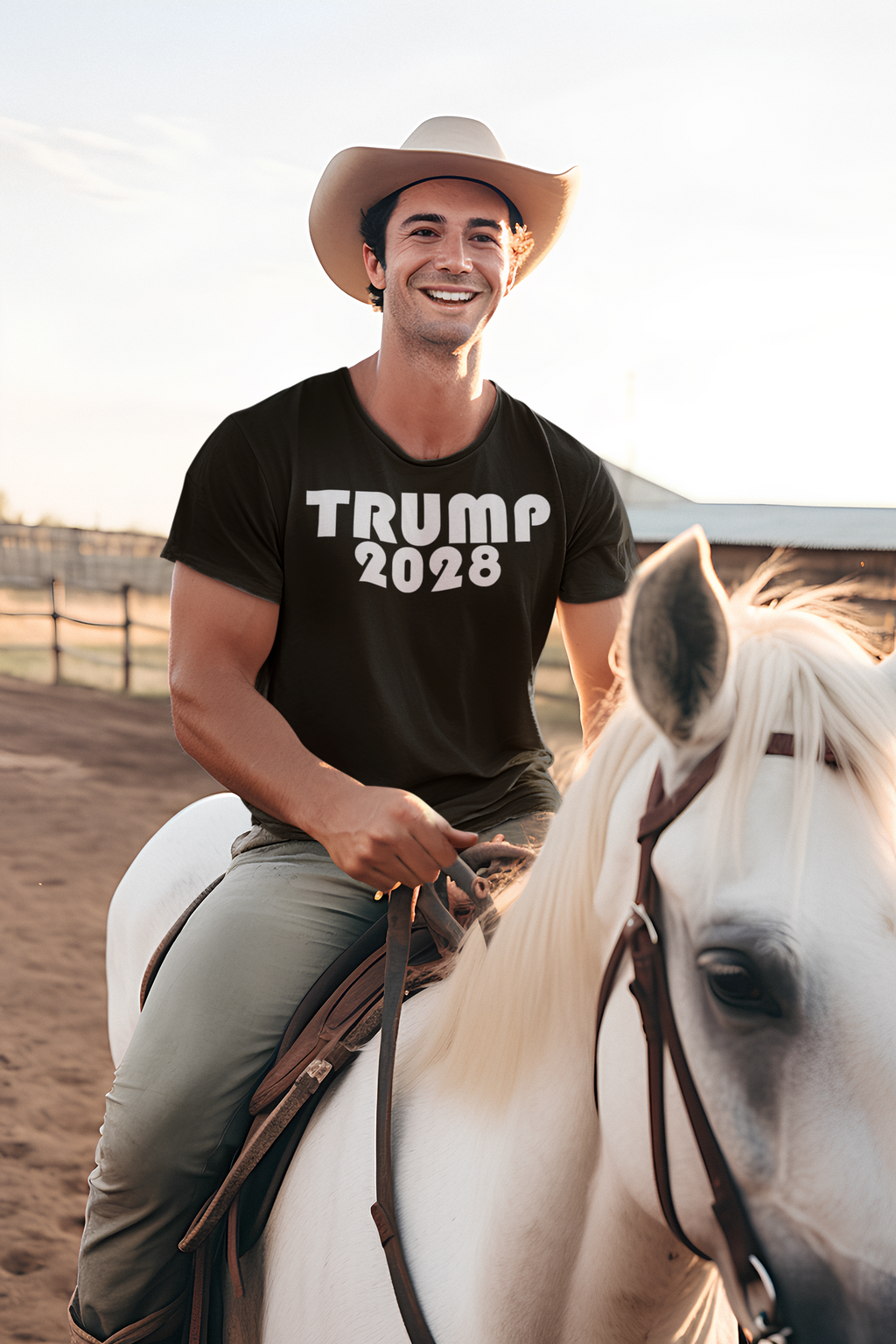 Trump 2028 White Letters T Shirt