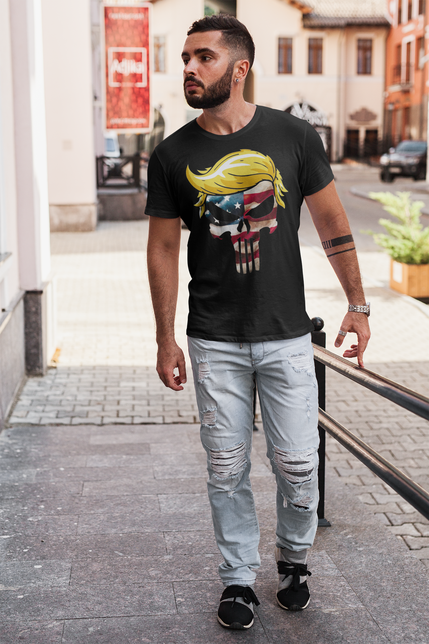 Trump Punisher In American Flag Colors