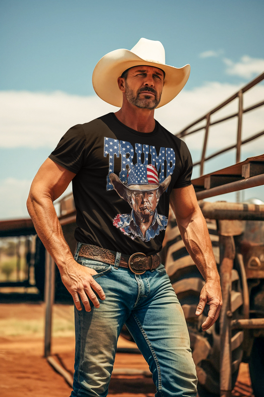 Trump Smoking Cigar With USA Flag