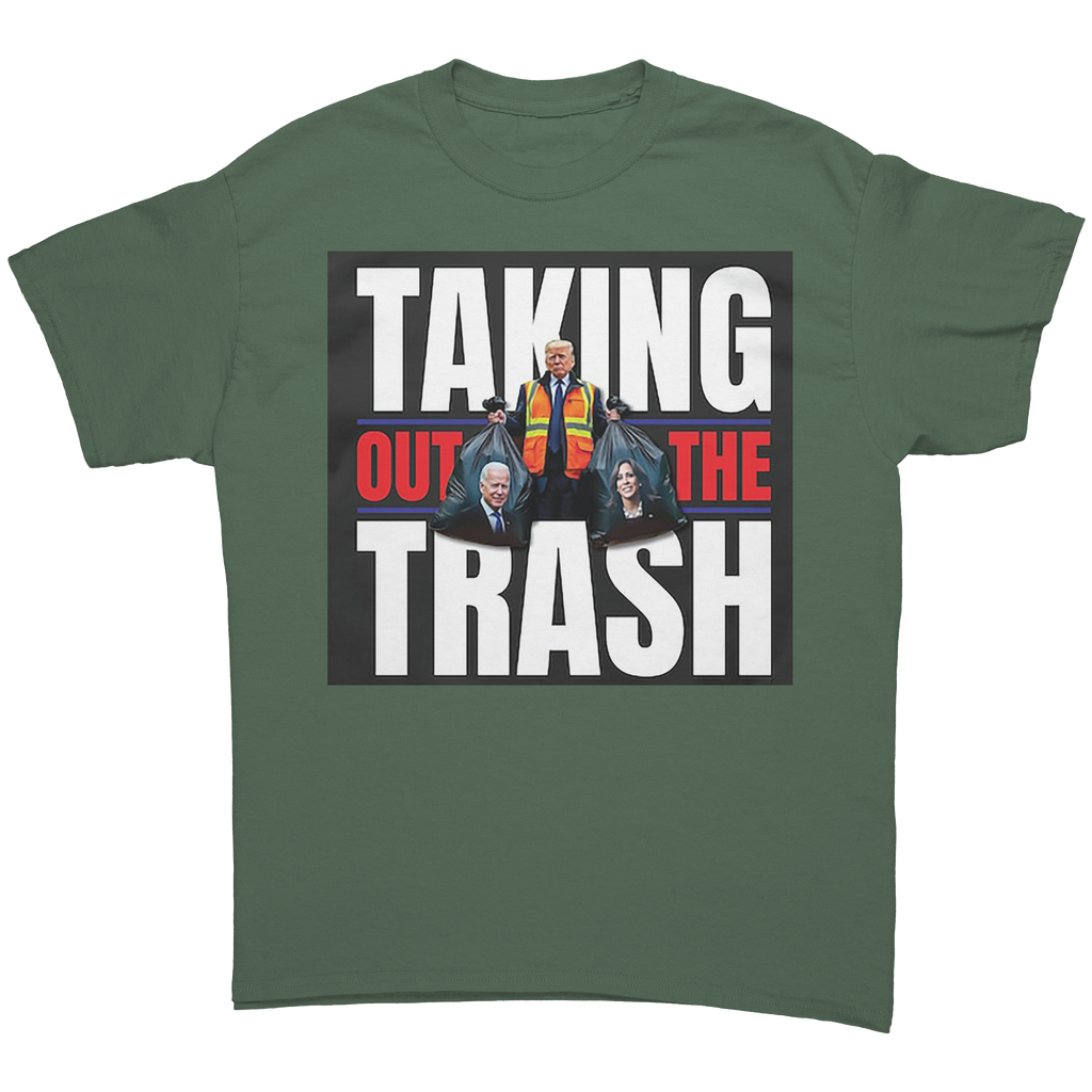 Taking Out The Trash Graphic Art t-shirt featuring a bold graphic design with strong messaging.