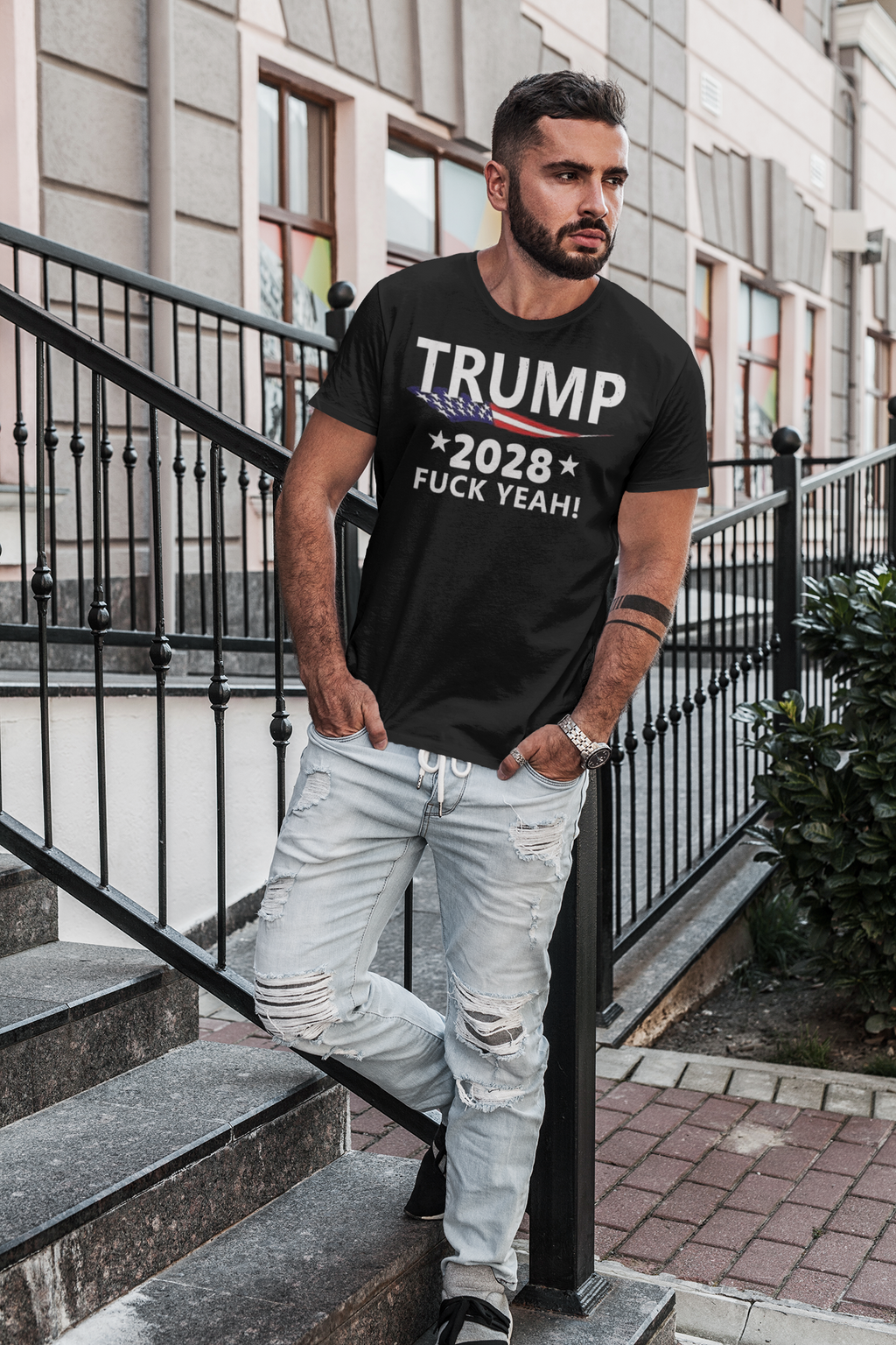 Trump 2028 Lets Go Bold Political Graphic T Shirt