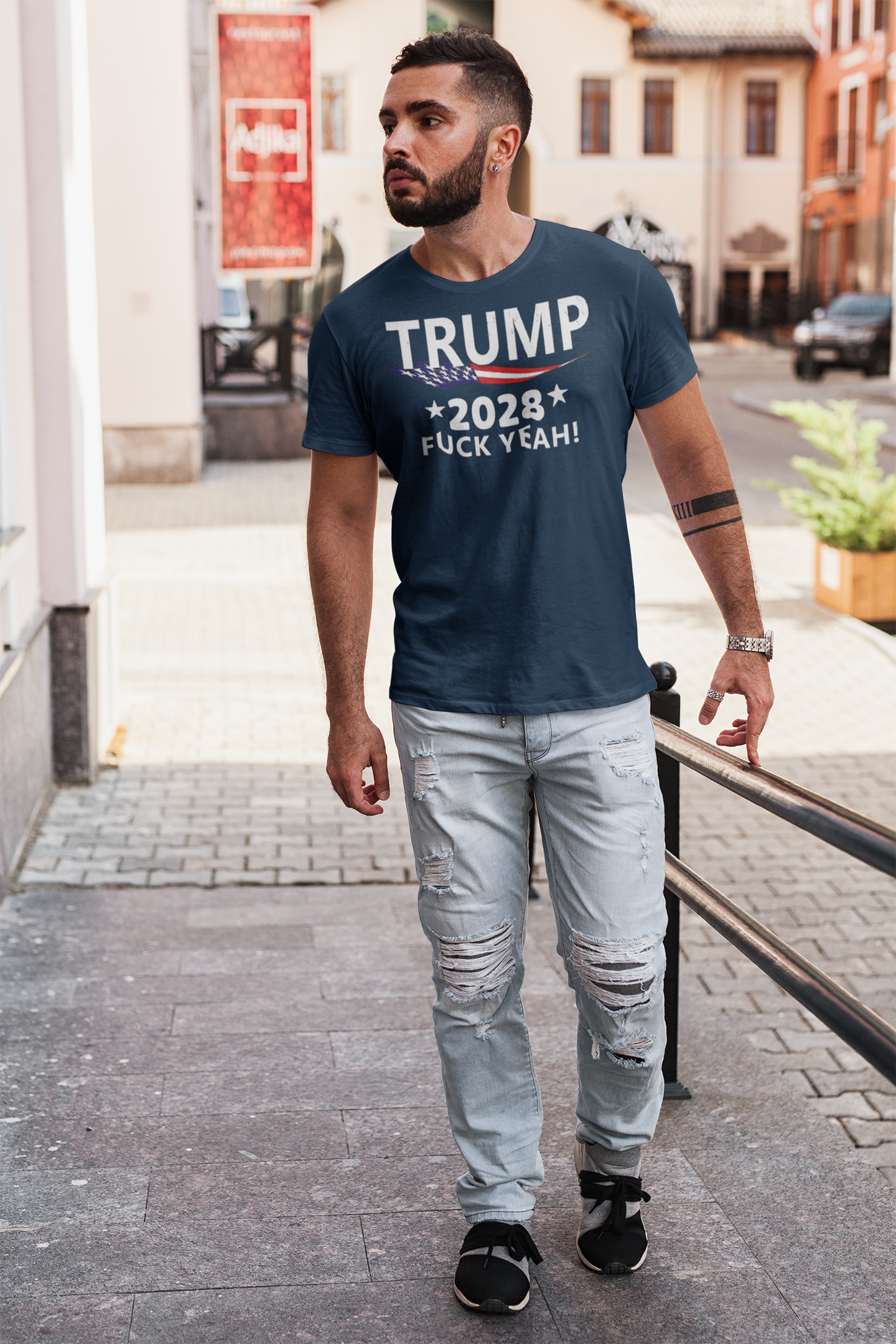 Trump 2028 Lets Go Bold Political Graphic T Shirt