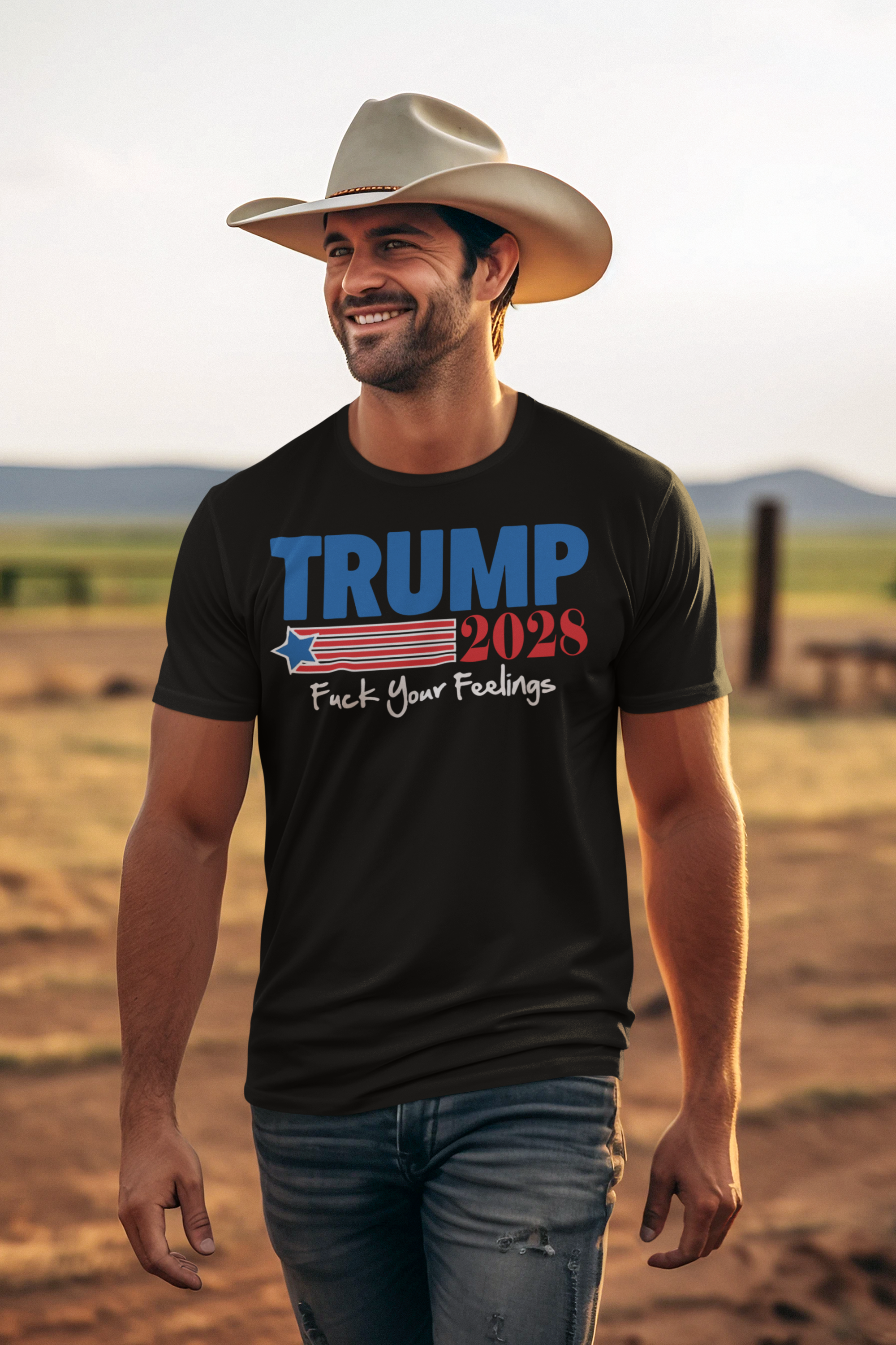 Trump 2028 America First Bold Graphic T Shirt