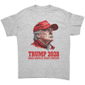 Trump 2028 Make America Great Forever graphic tee featuring a portrait of Trump.