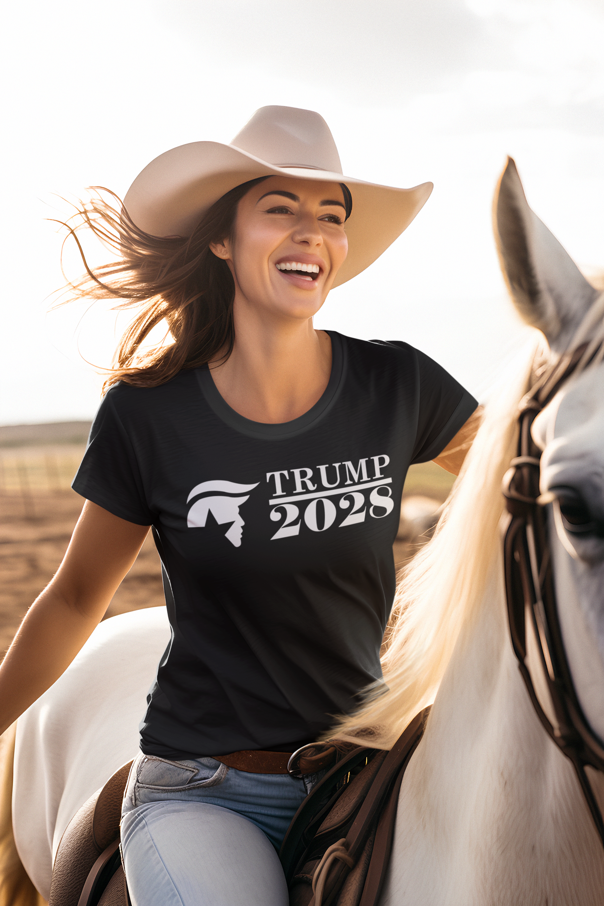 Trump 2028 Star Silhouette Political Shirt DesignTrump 2028 Star Silhouette Political Shirt Design