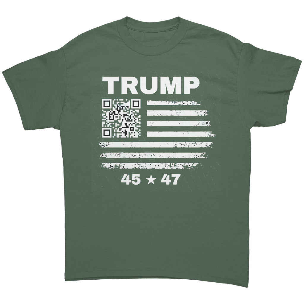 Graphic tee featuring a distressed flag design and the text TRUMP 45 47 from the Presidential 45 47 Trump Series.