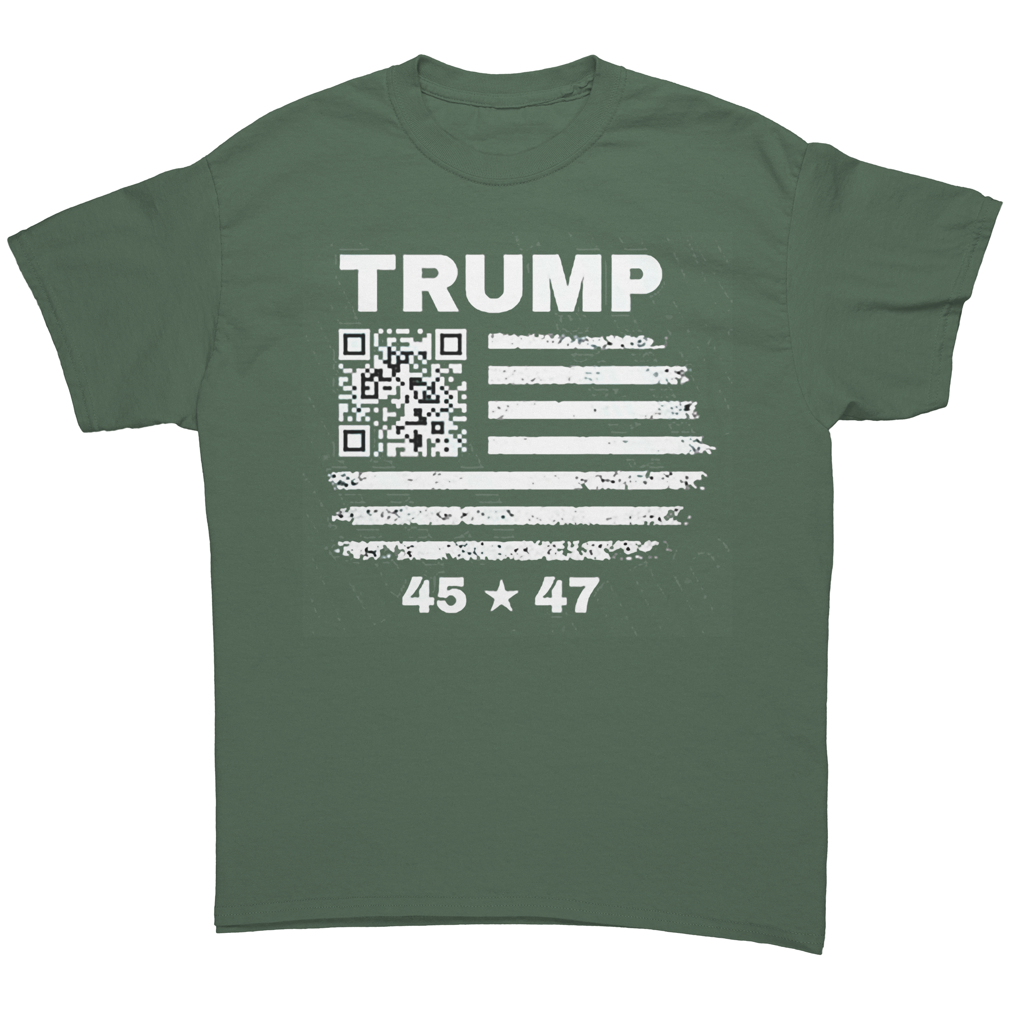 Graphic tee featuring a distressed flag design and the text TRUMP 45 47 from the Presidential 45 47 Trump Series.