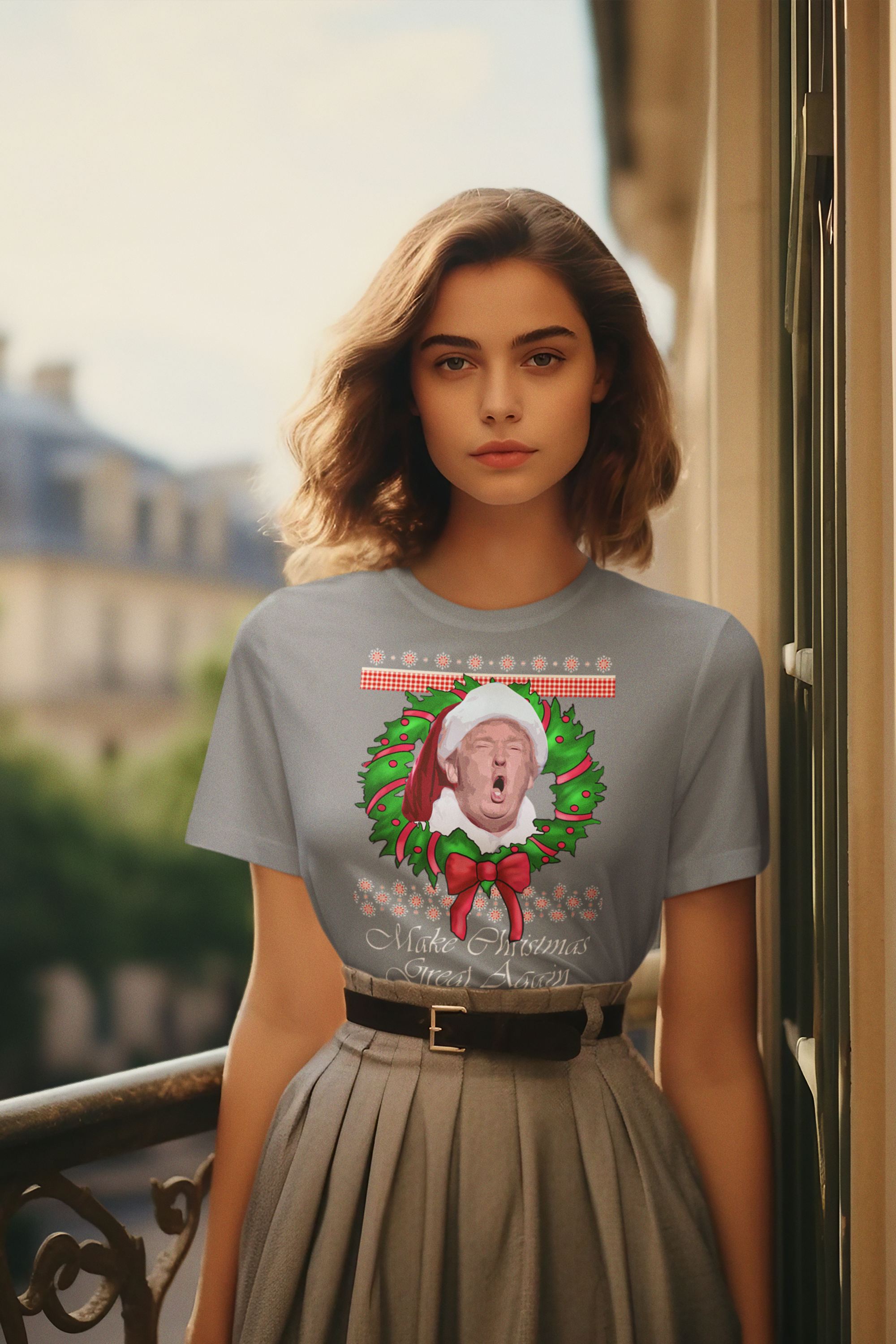 Make Christmas Great Again Trump With Wreath