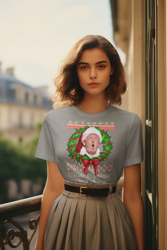 Make Christmas Great Again Trump With Wreath