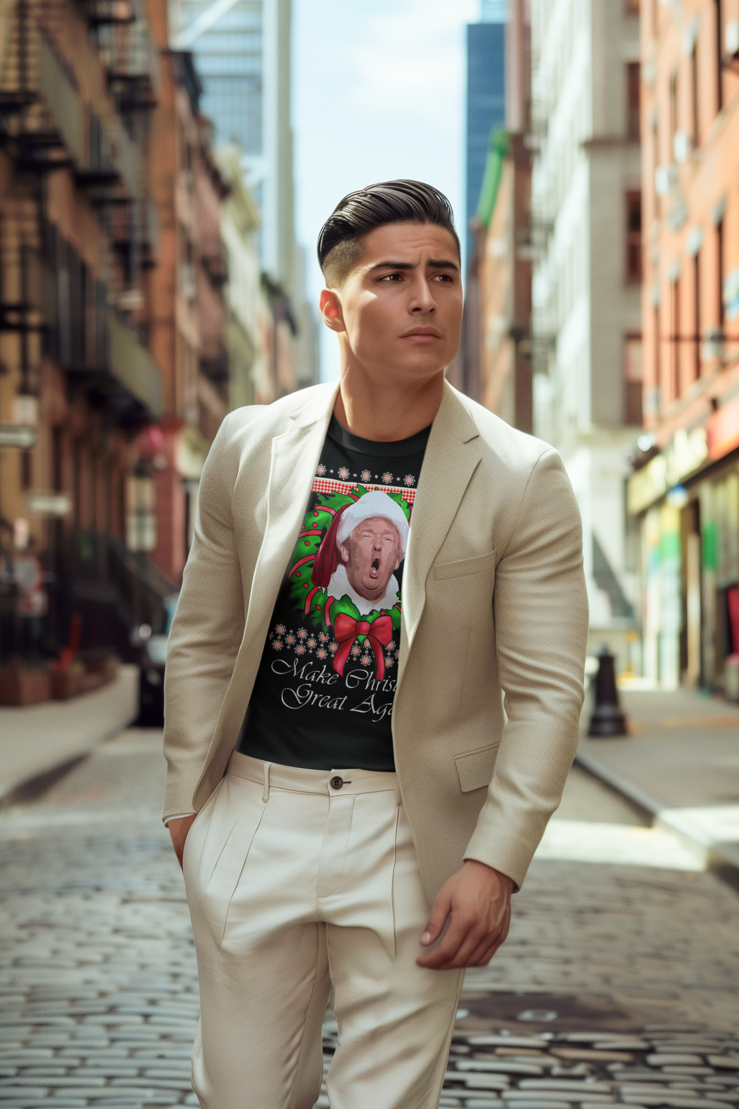 Make Christmas Great Again Trump With Wreath