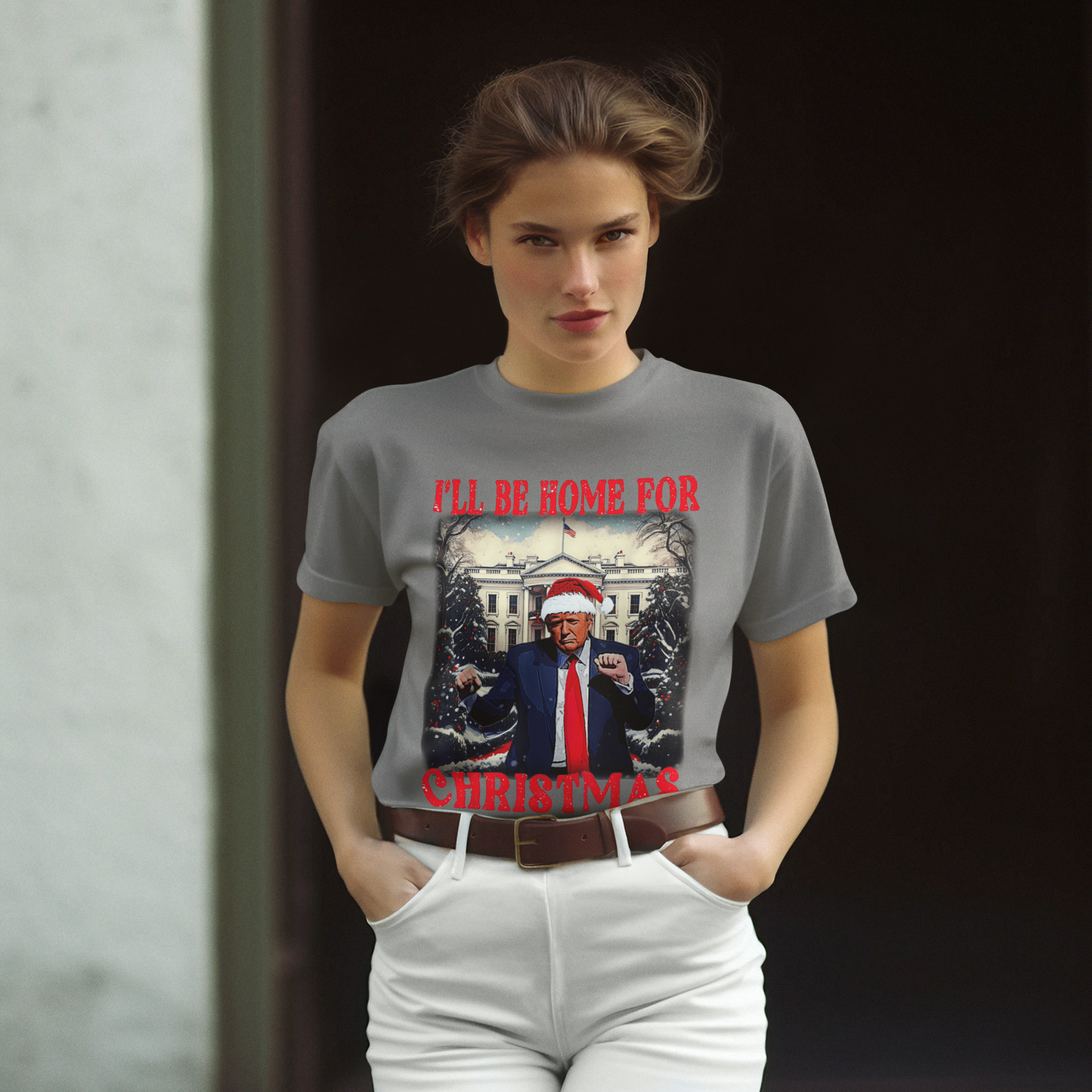 Trump Dancing Be Home For Christmas Graphic Tee