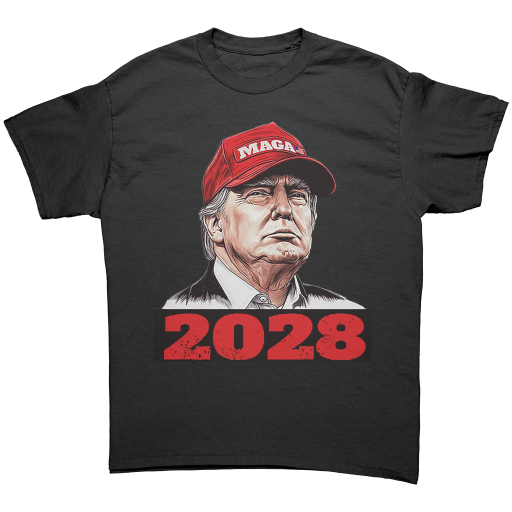 MAGA 2028 Red Hat Bold Political Graphic Trump Shirt