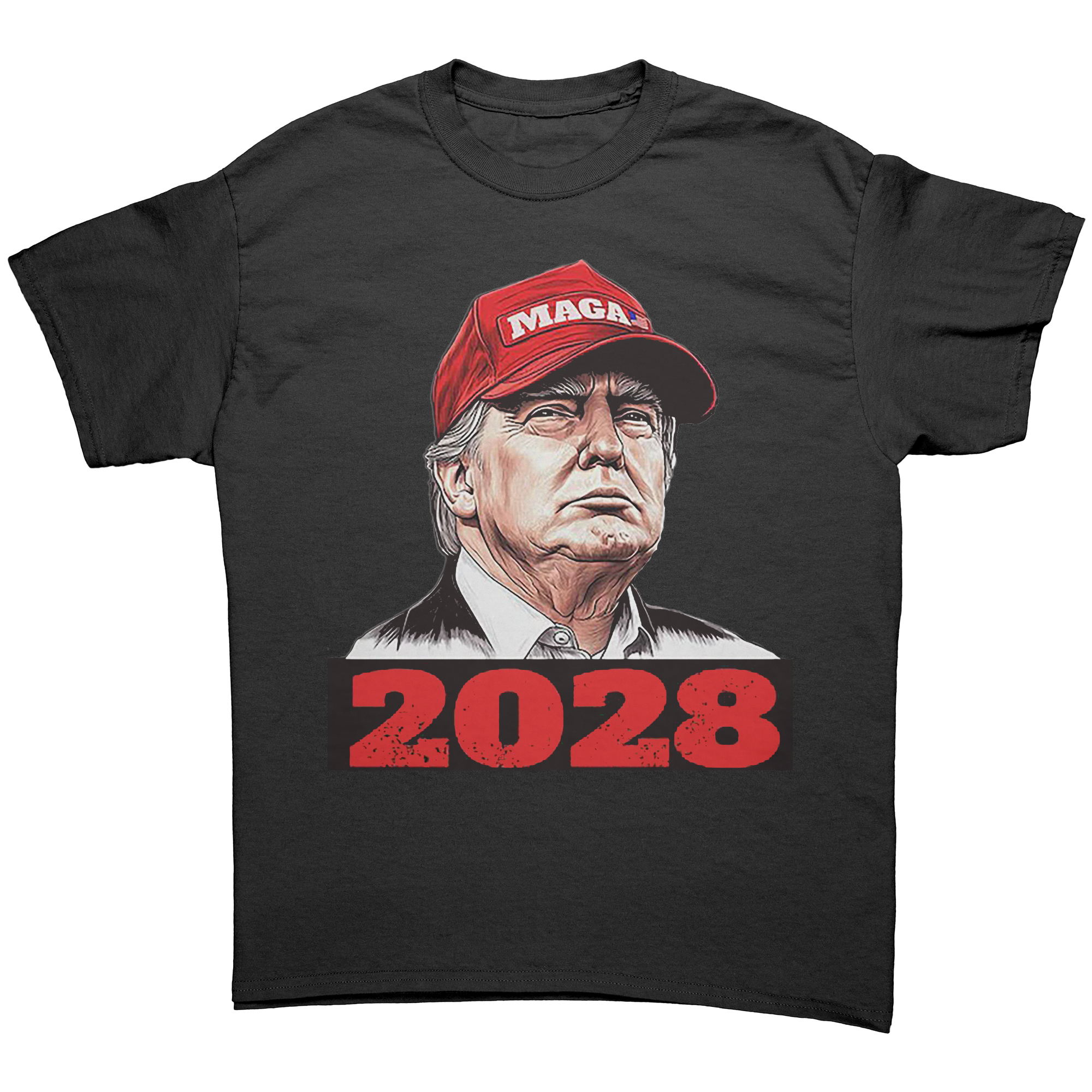 MAGA 2028 Red Hat Bold Political Graphic Trump Shirt