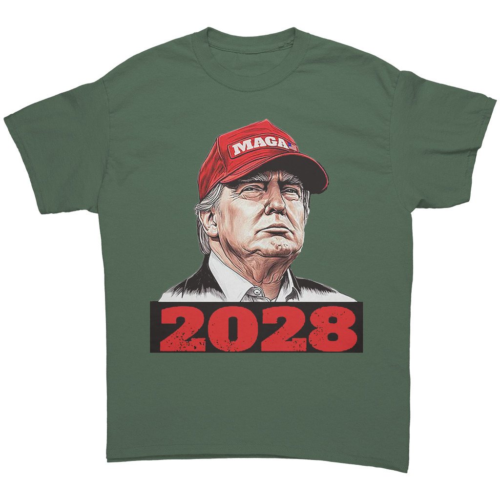 MAGA 2028 Red Hat Bold Political Graphic Trump Shirt
