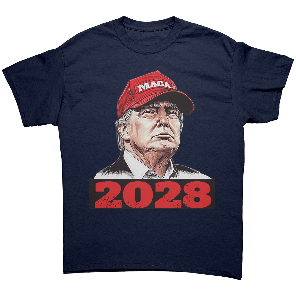 MAGA 2028 Red Hat Bold Political Graphic Trump Shirt