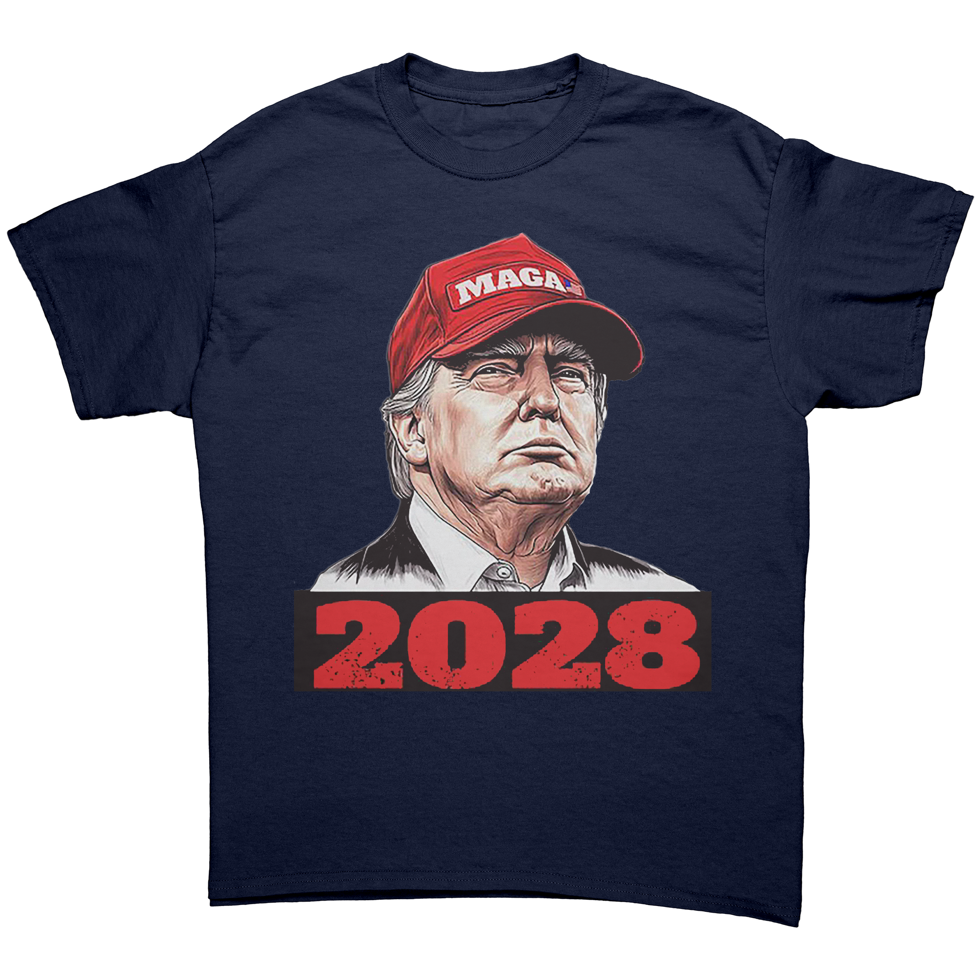MAGA 2028 Red Hat Bold Political Graphic Trump Shirt