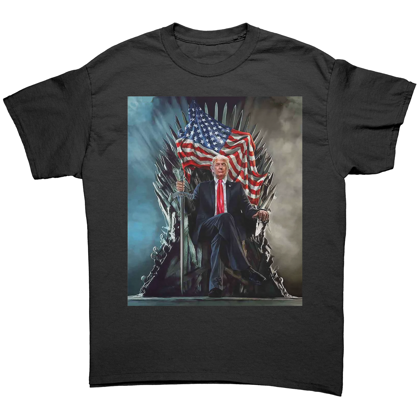 Trump_On_Throne_With_USA_Flag_Black_Front_Mockup.png