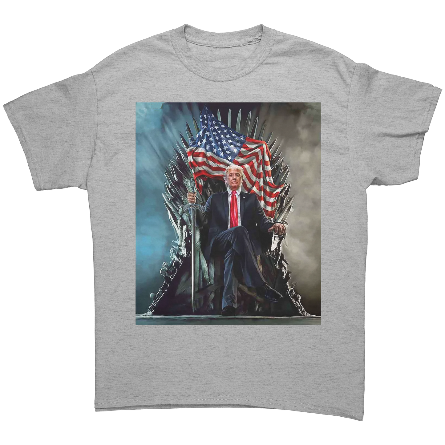 Trump_On_Throne_With_USA_Flag_Sport_Grey_Front_Mockup.png