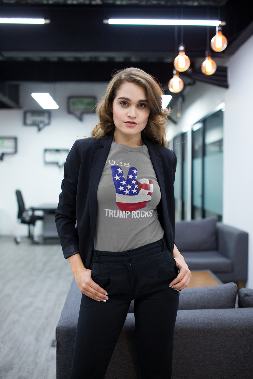 Trump Rocks 2028 Patriotic Graphic T-Shirt Design