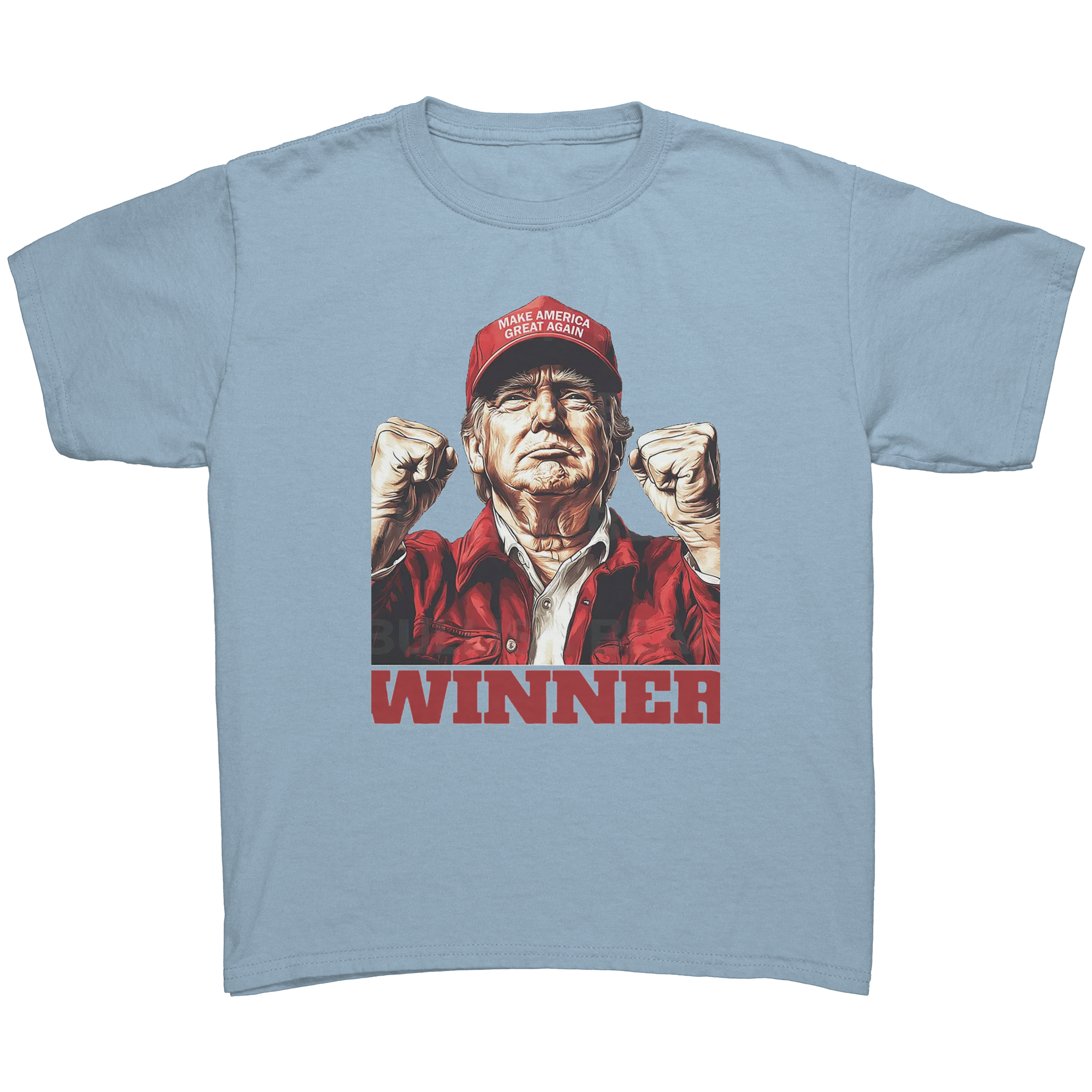 Trump The Winning Choice Apparel featuring a winning design with a confident pose and bold 'WINNER' text.