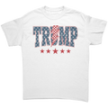 Trump Storm Lightning Style Tee - Fitted graphic tee featuring a bold 'TRUMP' design with stars and stripes.