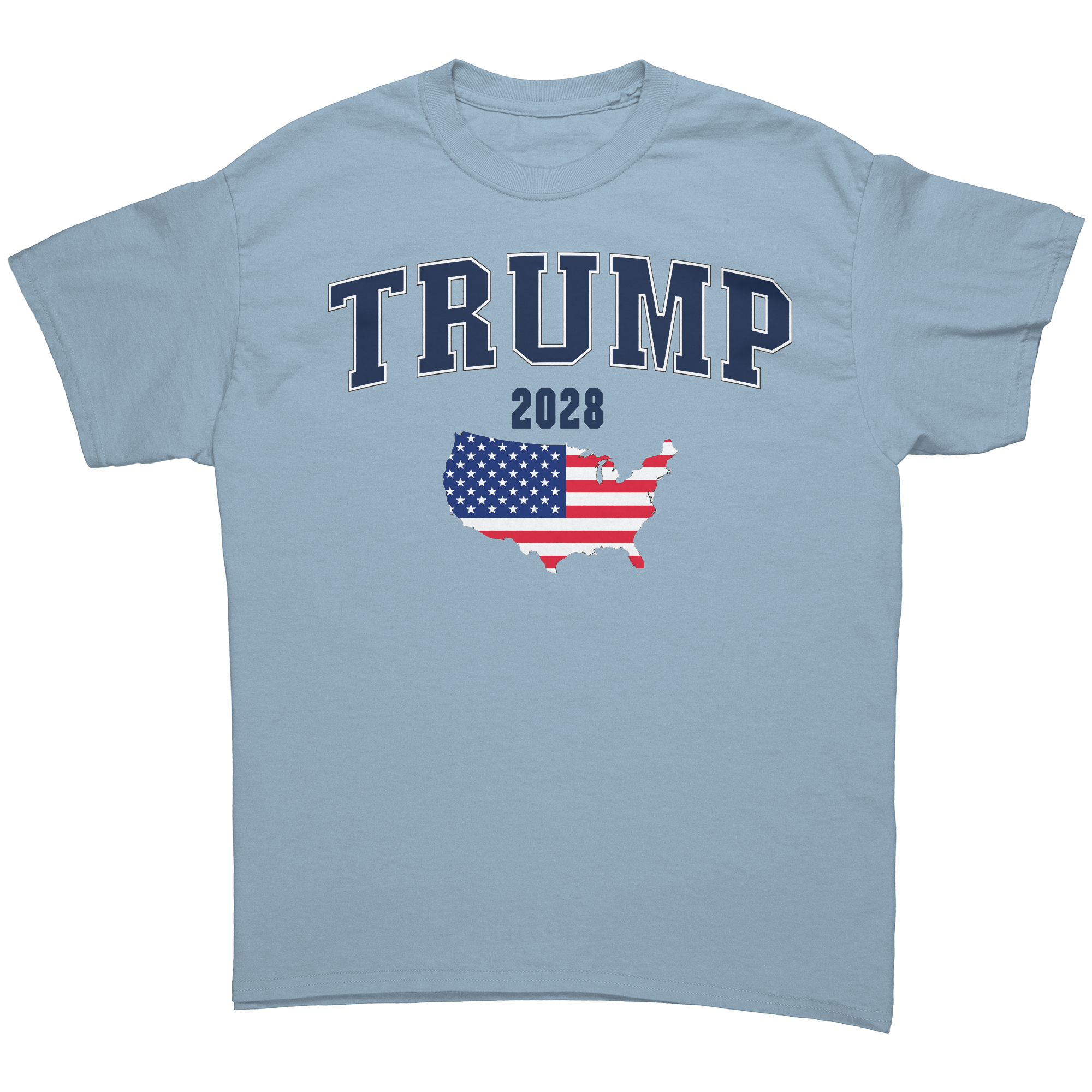 Trump USA Flag Portrait Graphic tee featuring a vintage design with USA map and flag.