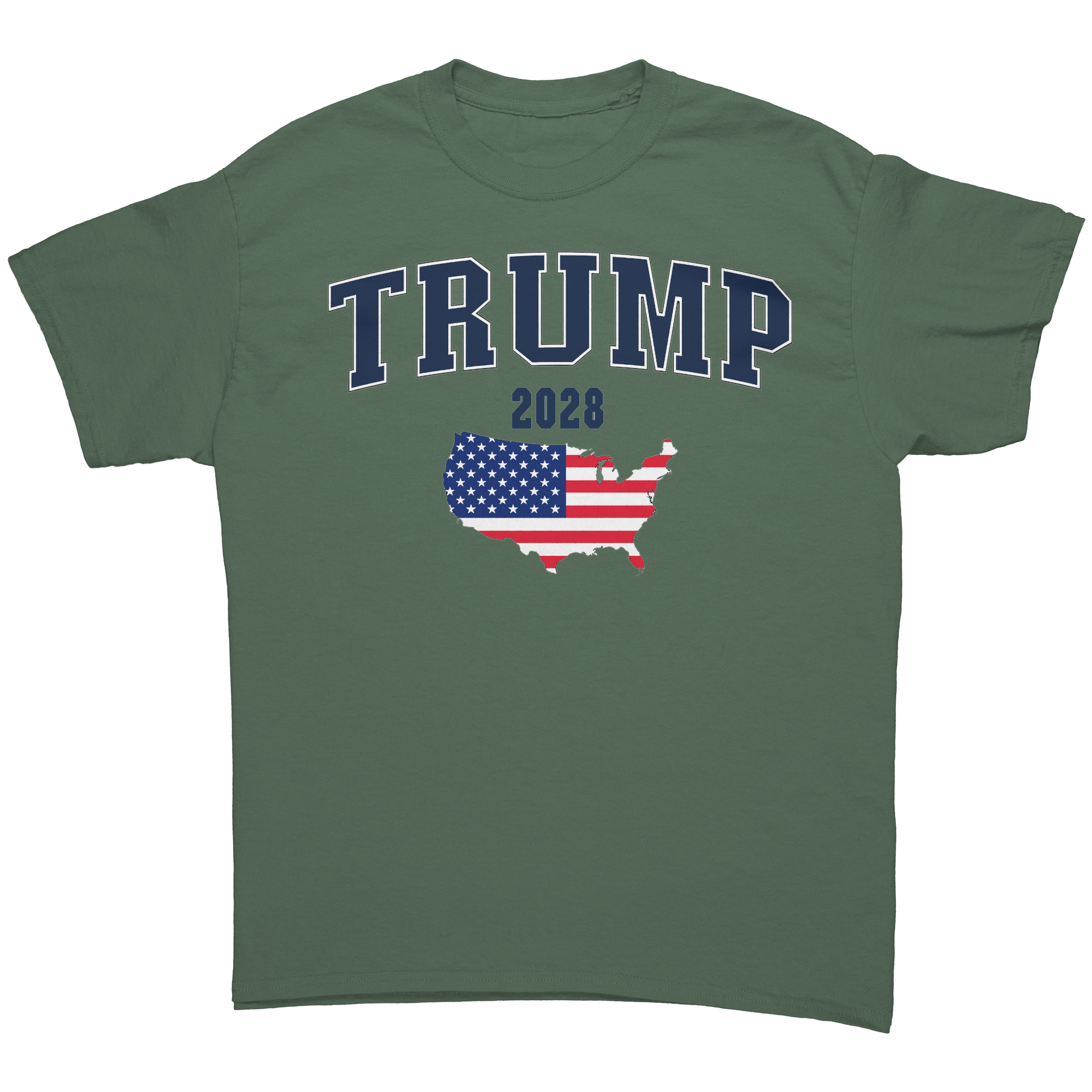 Trump USA Flag Portrait Graphic tee featuring 'Trump 2028' and an American flag design.