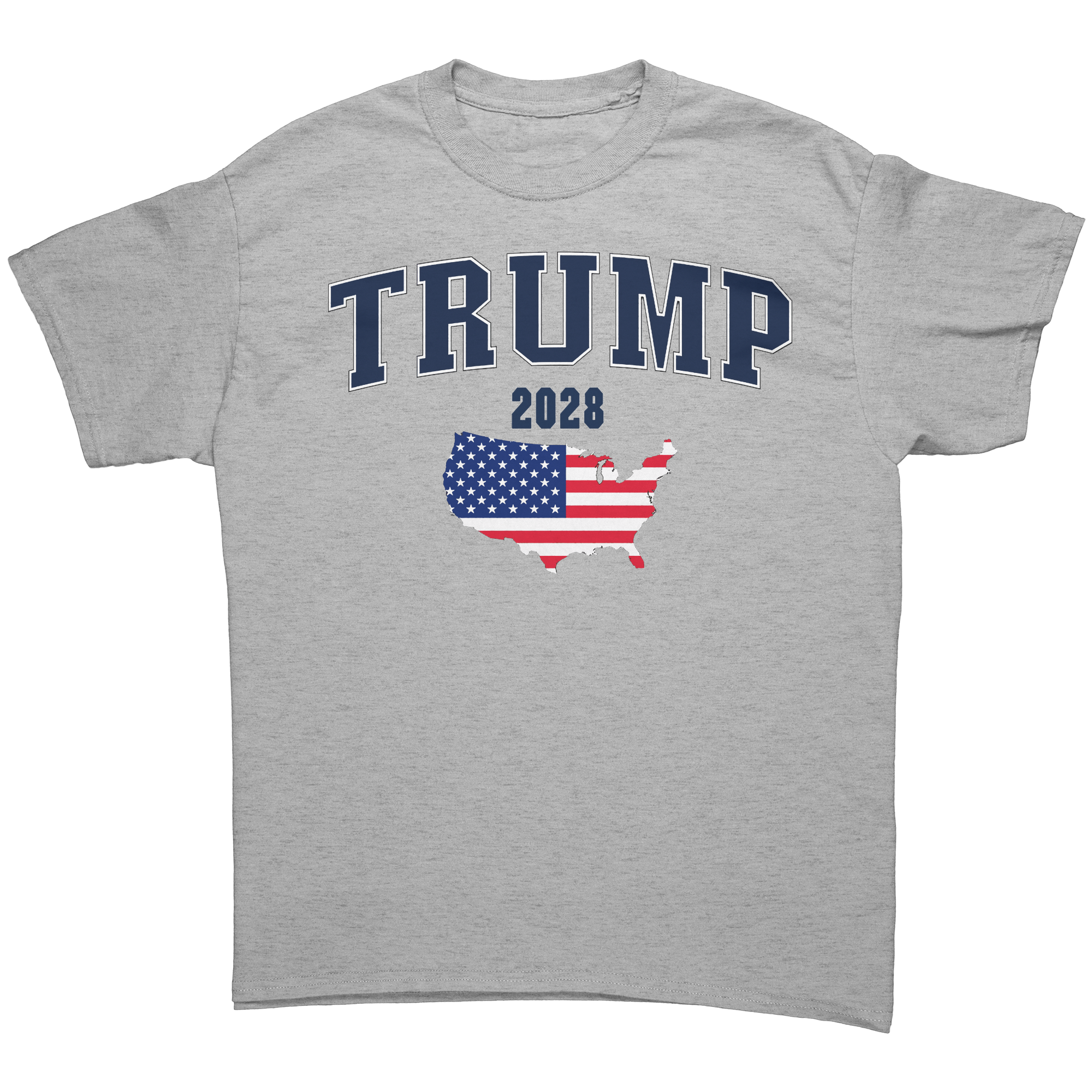 Trump USA Flag Portrait Graphic tee featuring 2028 and a stylized USA flag design.