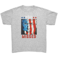 Trump You Missed Vivid Print Tee featuring a patriotic design with bold colors and a striking graphic.