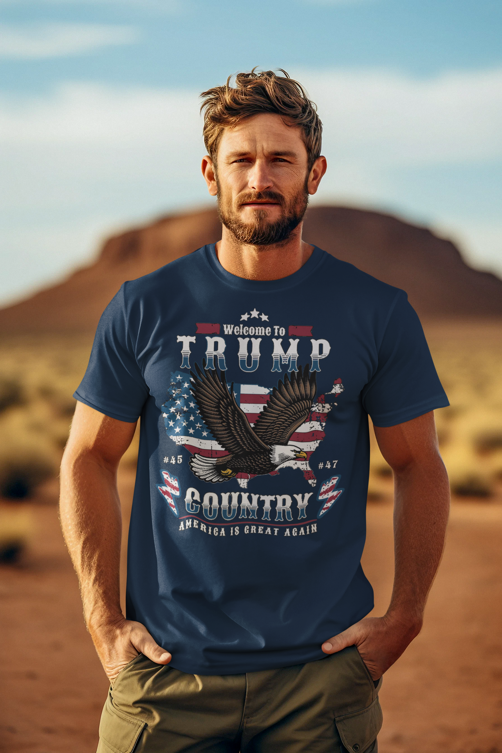 Welcome To Trump Country USA Pride Casual Wear Tee