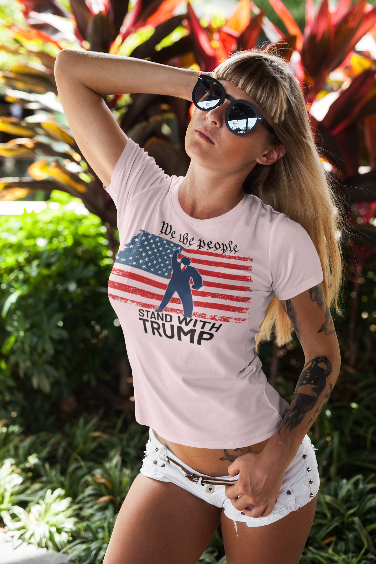 We The People Stand With Trump On American Flag