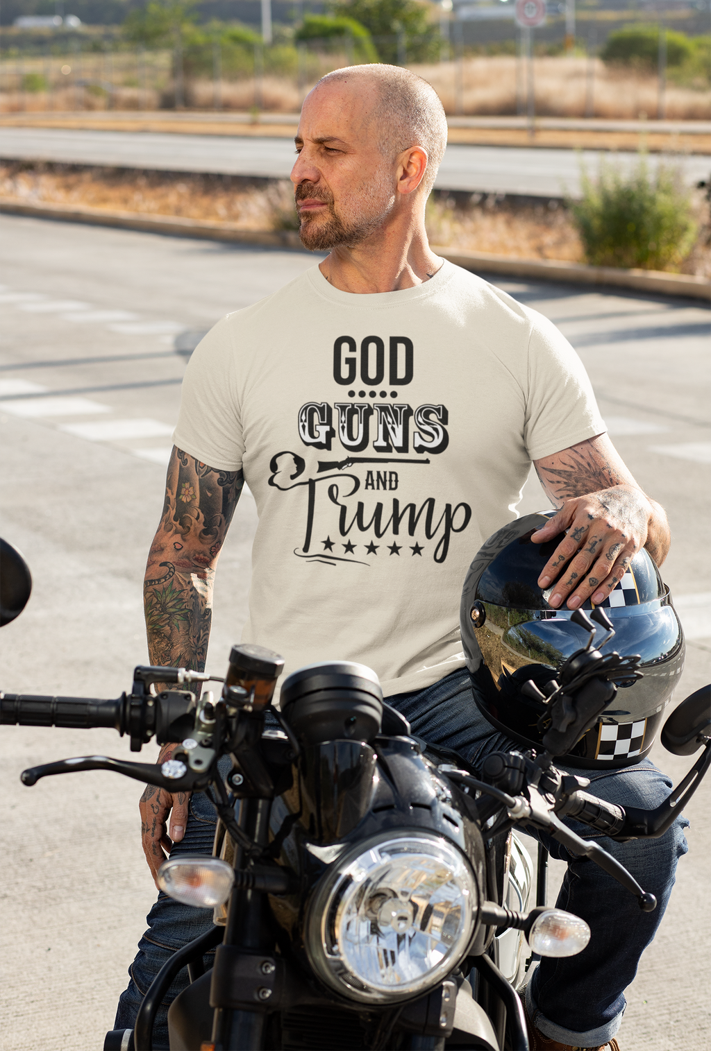 God Guns And Trump Black Letters Graphic T Shirt