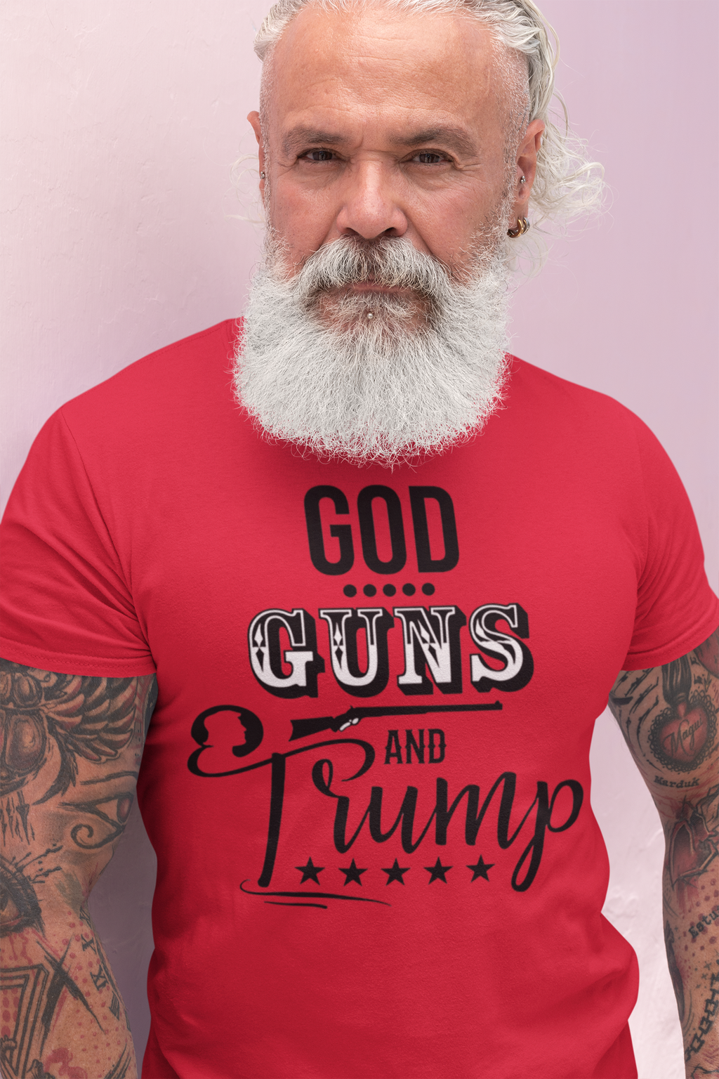 God Guns And Trump Black Letters Graphic T Shirt