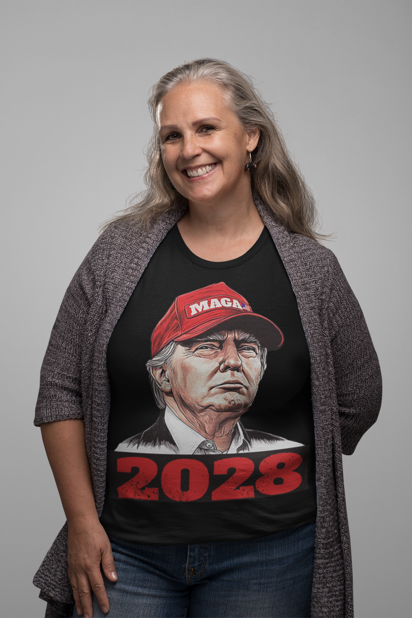 MAGA 2028 Red Hat Bold Political Graphic Trump Shirt