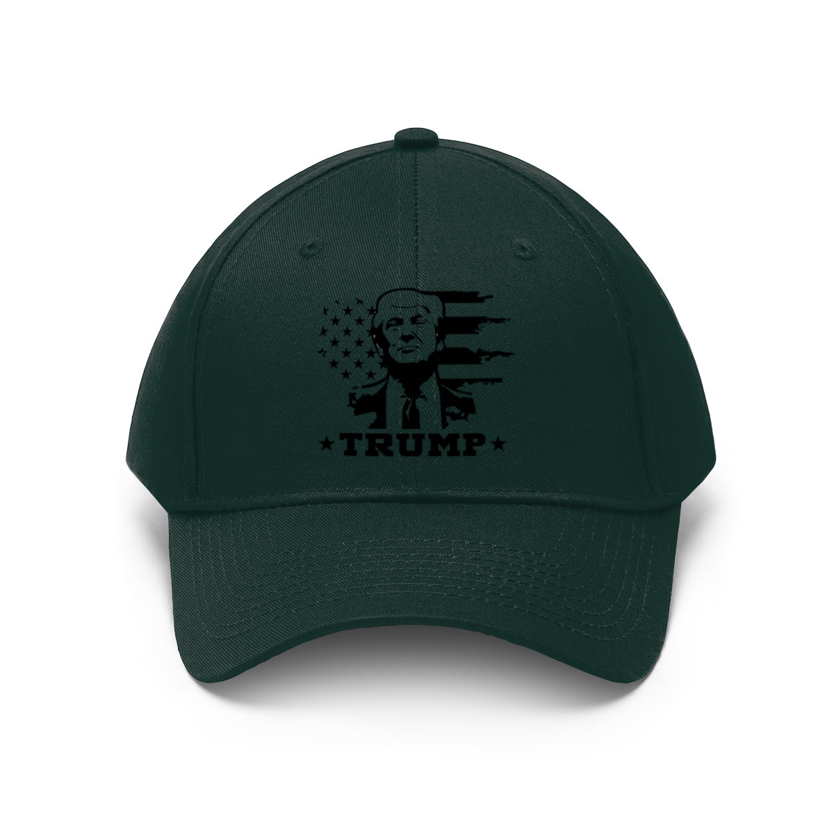Black White Flag Baseball Cap Featuring Trump 2020 with patriotic design and bold Trump graphic.