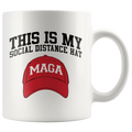 Mug featuring This Is My Social Distance Hat MAGA design with red cap graphic