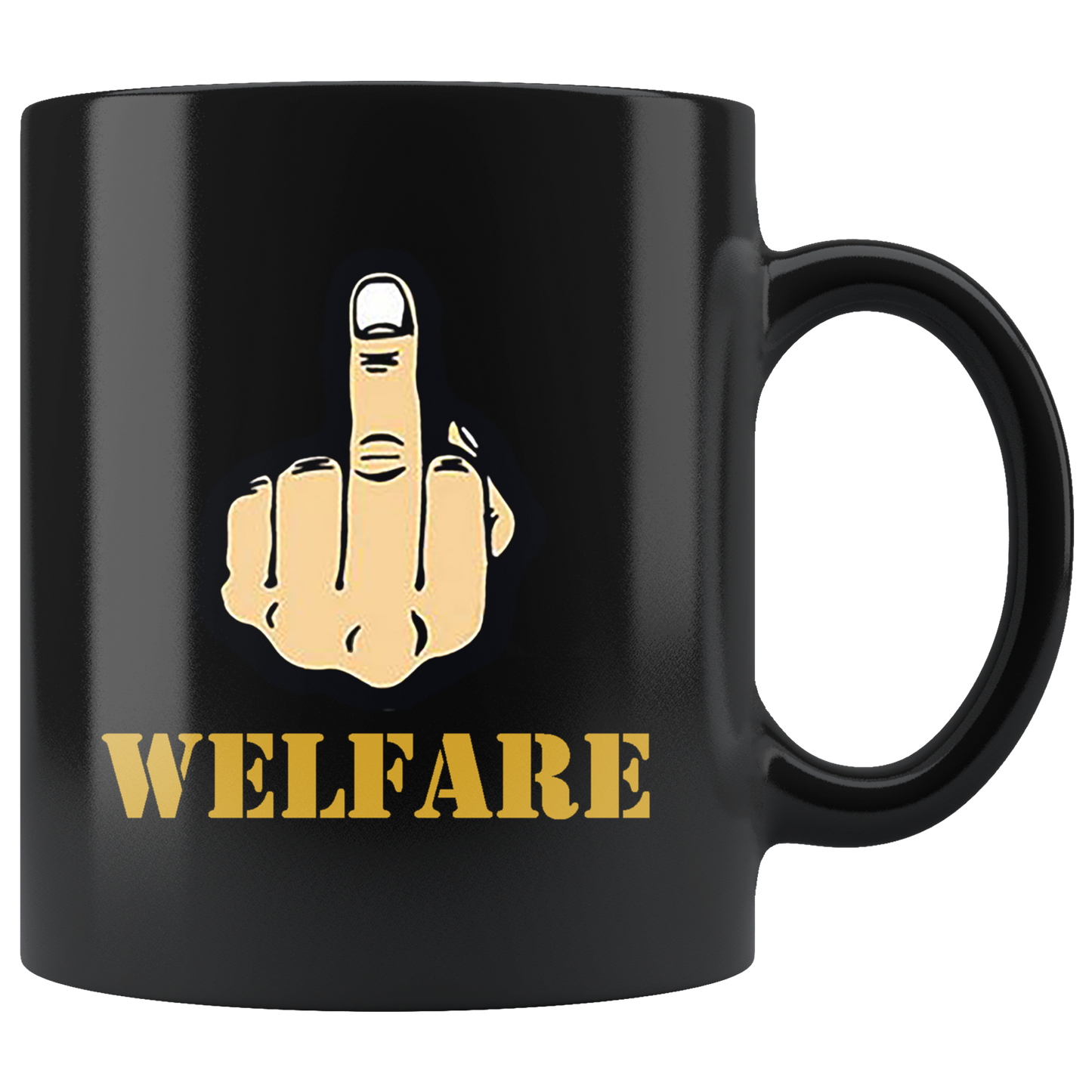 Fuck Welfare With Middle Finger
