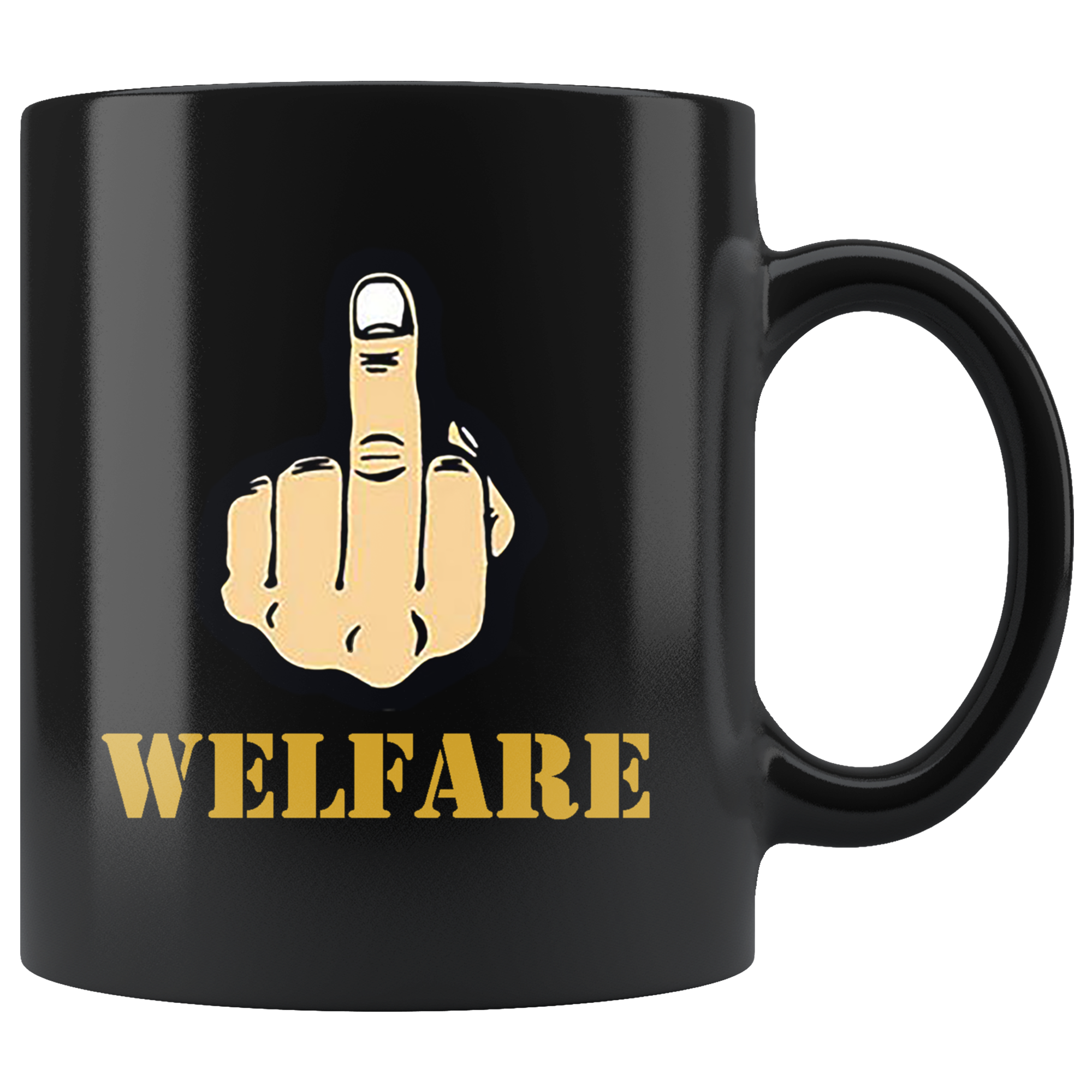 Fuck Welfare With Middle Finger